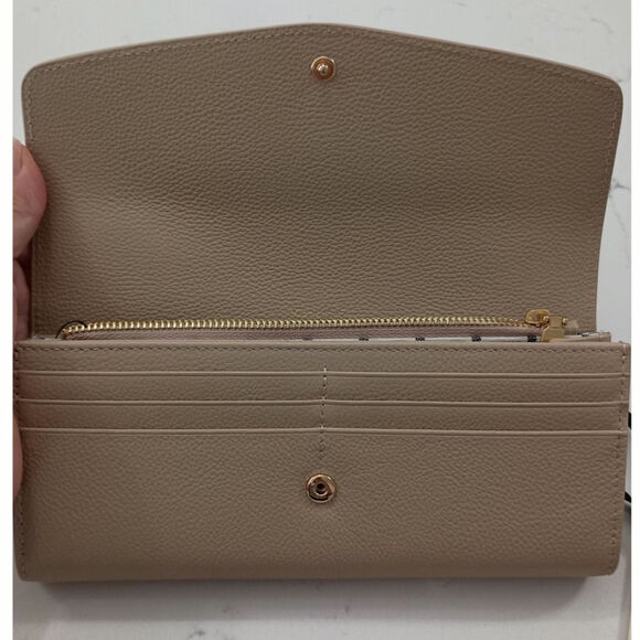 NWT Moncrief London Tillie luxury Italian leather wallet, Sesame. MSRP $360 - Picture 6 of 12